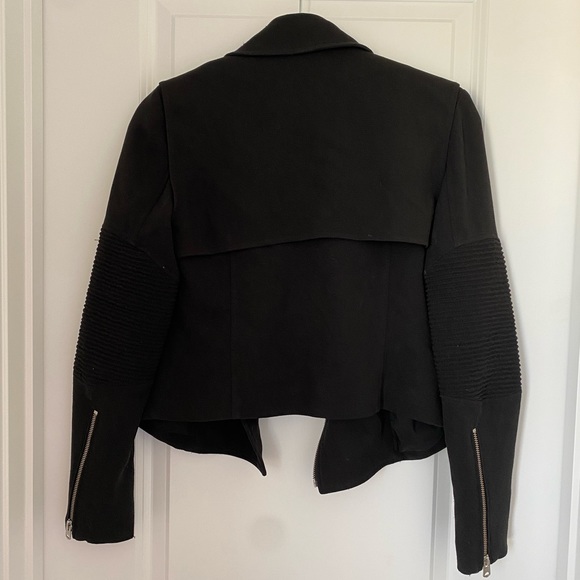 Wilfred Shirt Jacket | S 2 | Layered Zippers and Collar | Ribbed Elbow | Black - Picture 8 of 9